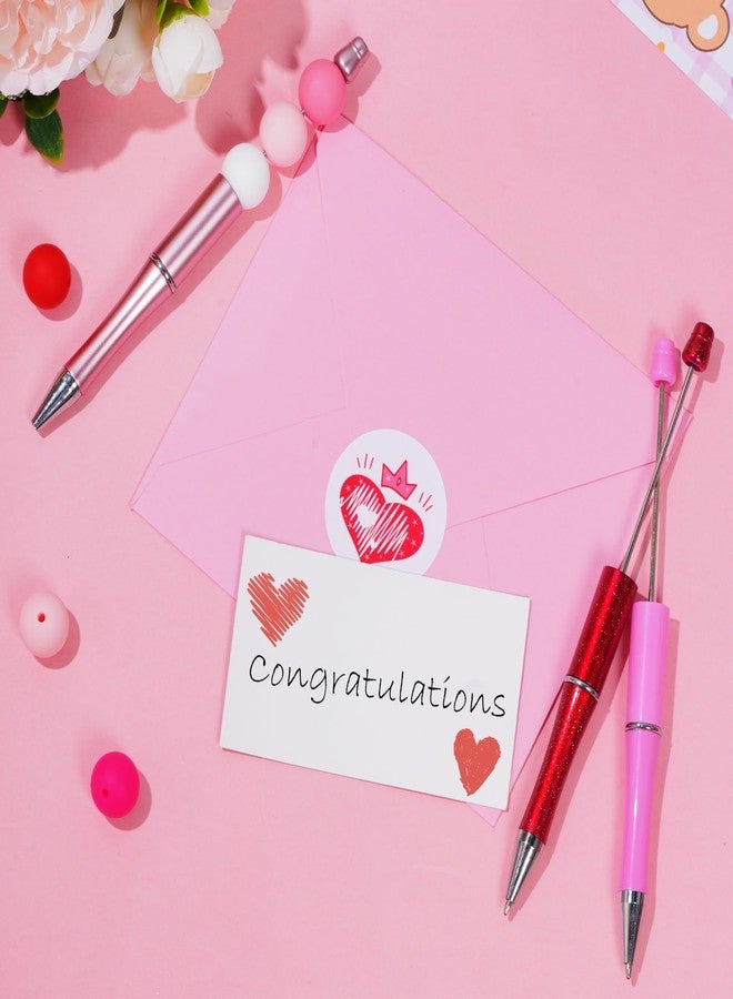 jiebor 30Pcs Valentines Day Beadable Pens Plastic Bead Pen Black Ink Ballpoint Pens Diy Pens Cute Cool Pens for Valentines Day Students Teacher Gift Office School Supplies - Image 5