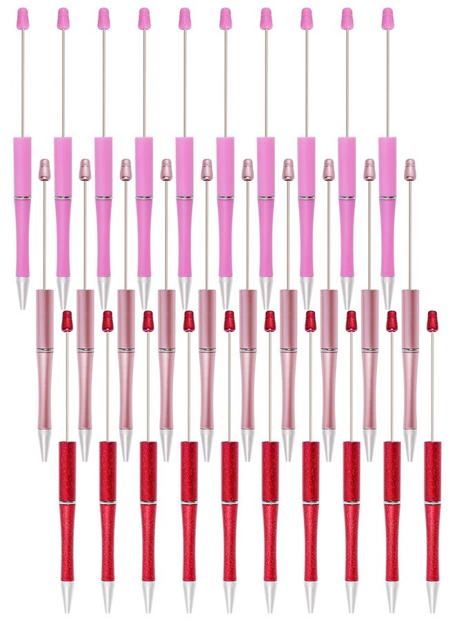 jiebor 30Pcs Valentines Day Beadable Pens Plastic Bead Pen Black Ink Ballpoint Pens Diy Pens Cute Cool Pens for Valentines Day Students Teacher Gift Office School Supplies - Image 1