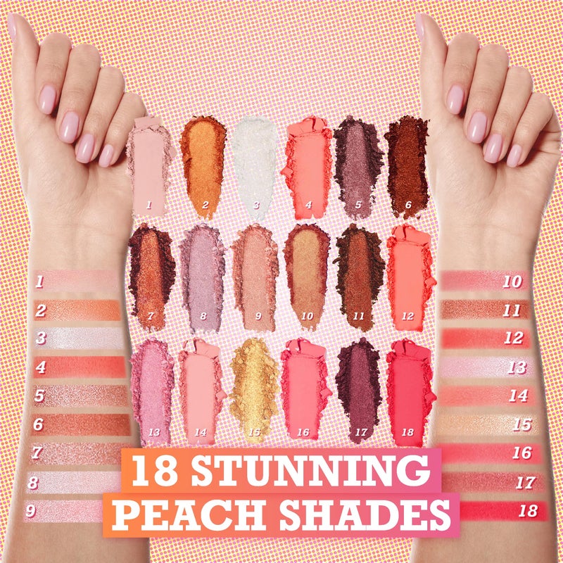 Tintark Peach Please 18 Colour Eyeshadow Palette for Beauty - Eyeshadow Cosmetics with Matte Metallic Sparkle Shimmer Pink & Highlighter Eye Makeup for Girls & Powder Eye Shadow Pallet - Image 4