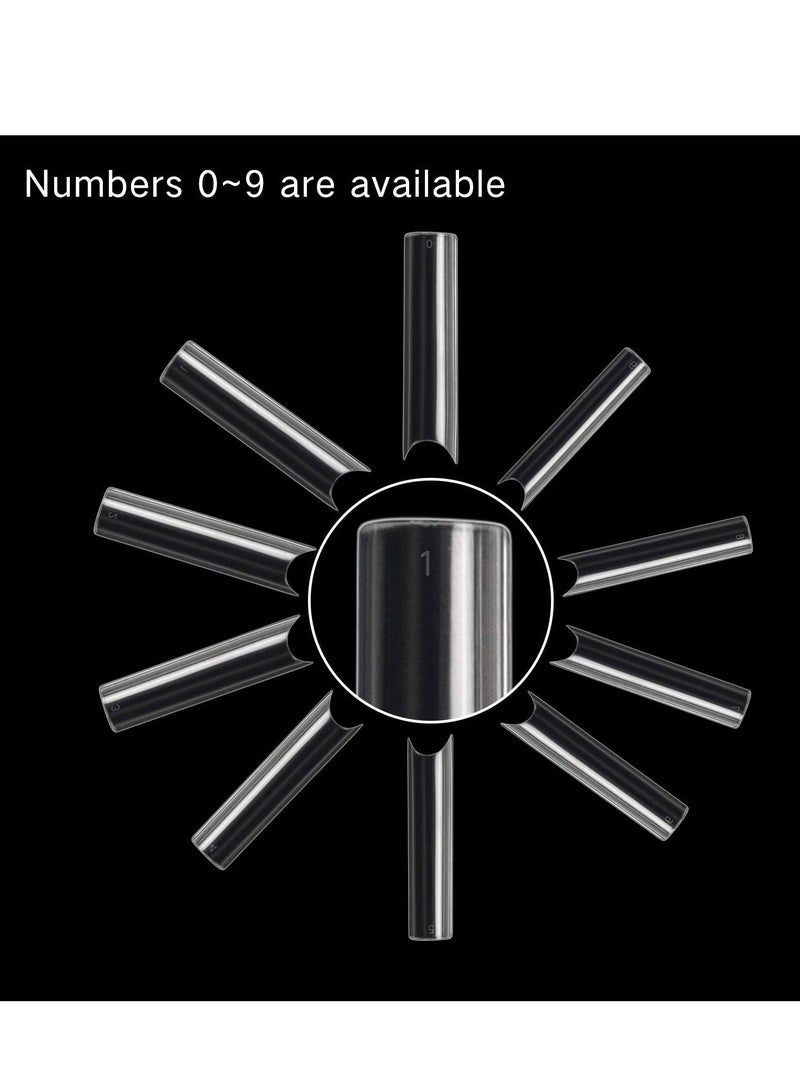 SYOSI أطراف أظافر طويلة جدًا على شكل حرف C بغطاء نصفي، 100 قطعة أطراف مربعة مستقيمة طويلة جدًا للأظافر الأكريليك مع صندوق، تعلم أطراف أظافر الأكريليك للصالونات والمنزل نصائح فن الأظافر DIY - Image 4