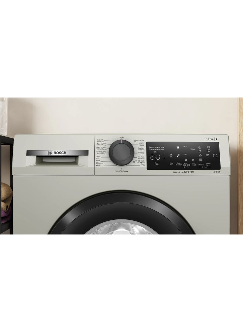 BOSCH Free Standing Washing Machine - Series 2 - Front Load - 8 Kg - 1200 Rpm - Delay Start - 8 kg WLZ2421SEG Silver Inox - Image 2