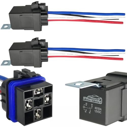 irhapsody 4-pin 40/30AMP 12VDC Waterproof Relays, Built-in Diode, SPST Automotive Relay Kit - Image 1