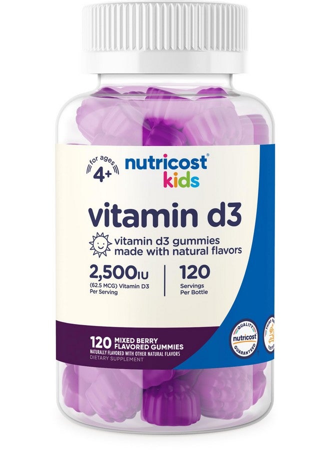 نيوتريكوست - حلوى جيلاتينية بفيتامين د3 للأطفال 2500 وحدة دولية (62.5 ميكروجرام)، 120 حلوى جيلاتينية بنكهة التوت المختلط - Image 1