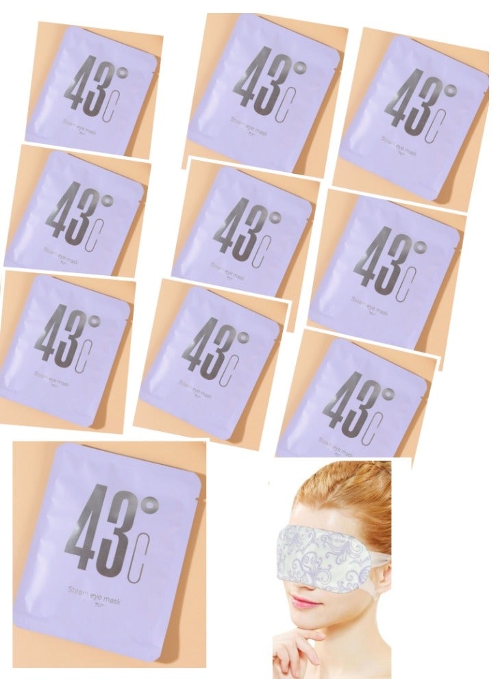 43℃ 10 Pcs Steam Eye Mask, Lavender  Heated Eye Mask, Disposable Self-Heating Eye Mask, Eye Care for Dry Eyes, Dark Circles, Puffy Eyes, Puffiness, Eye Fatigue  - Image 1