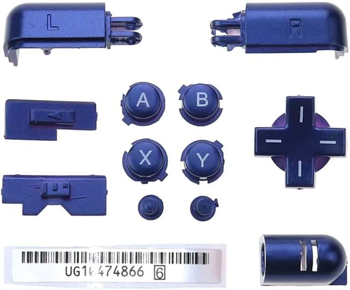 A B X Y L R D Pad Cross Button Full Button Set Replacement for Nintendo DS Lite NDSL Buttons Console (Dark Blue)