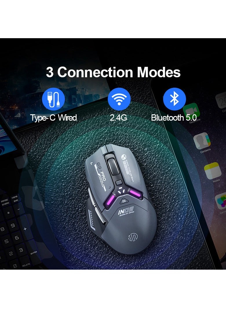 inphic Inphic IN9PRO Wired and Wireless Gaming Mouse Grey  - Image 3