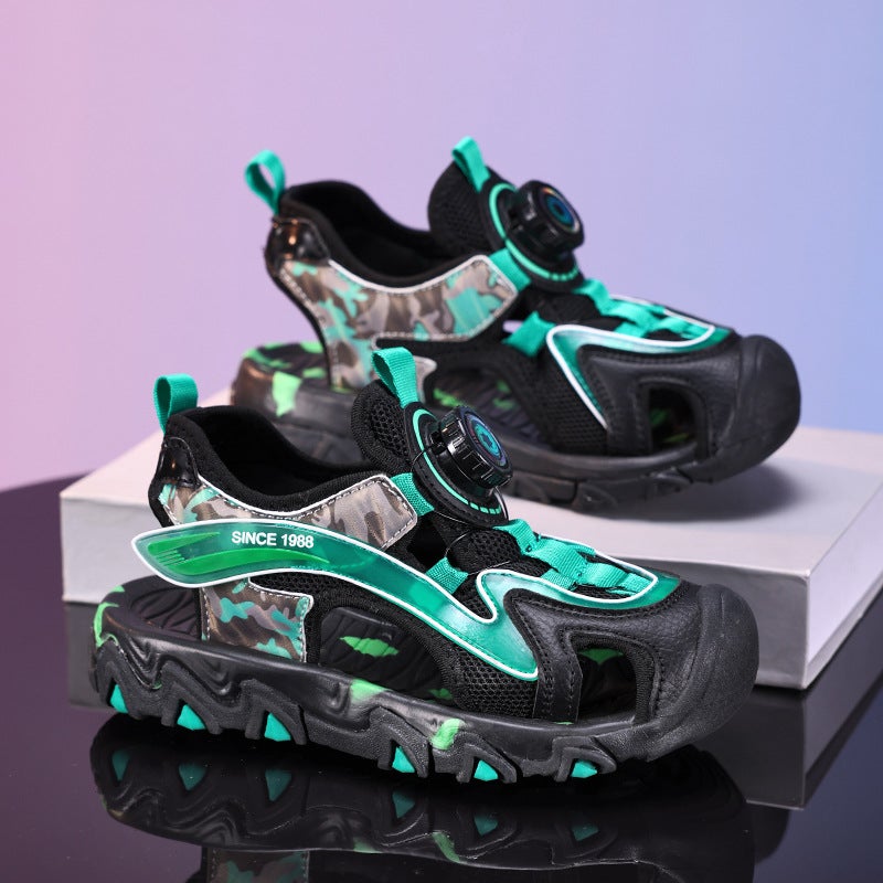 Boys Baotou Sandals 2025 Summer Children'S Sandals Baotou Zhongda Children'S Sandals Soft Sole Anti-Collision Beach Shoes For Boys - Image 1
