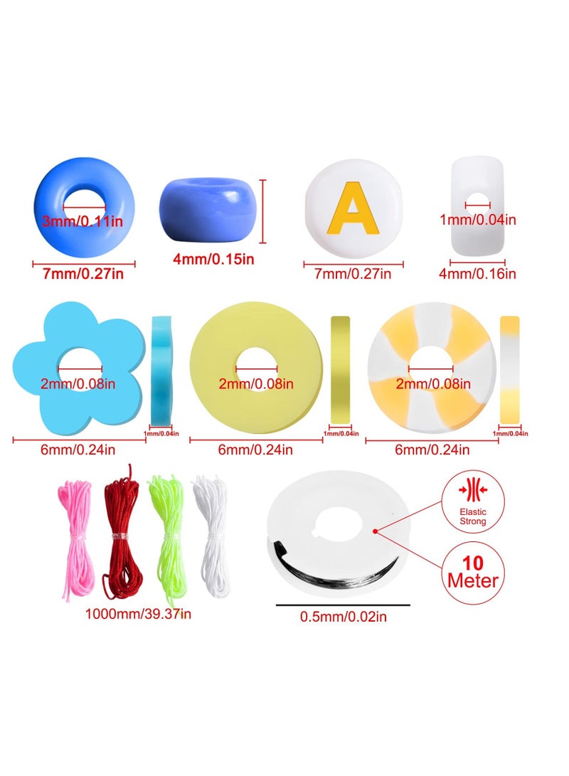 NIBEMINENT 6500 pcs Clay Beads Bracelet Making Kit for Jewelry with Polymer Pony Letter Bracelets Marking Arts Crafts Gifts Girls - Image 3