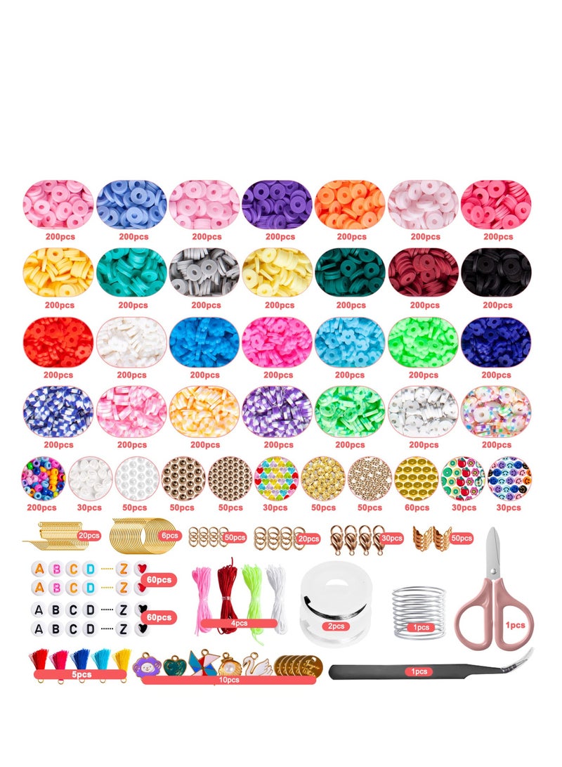 NIBEMINENT 6500 pcs Clay Beads Bracelet Making Kit for Jewelry with Polymer Pony Letter Bracelets Marking Arts Crafts Gifts Girls - Image 2
