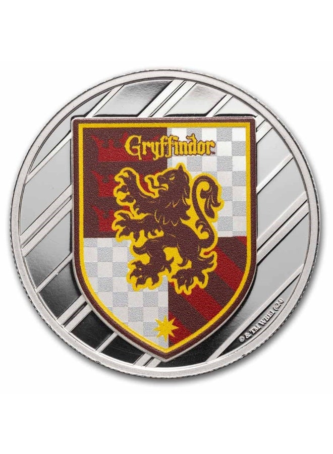 PAMP 1 oz Colorized Harry Potter Houses Gryffindor Silver Round (Proof-Like) - Image 1