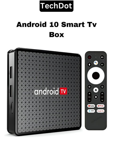 Android 10 Smart Tv Box v5.0 Set Top Box With Remote, 2.4GHz 5GHz and Wifi 6 Supports 4K 60fps UHD Output Voice Function Android Tv Box