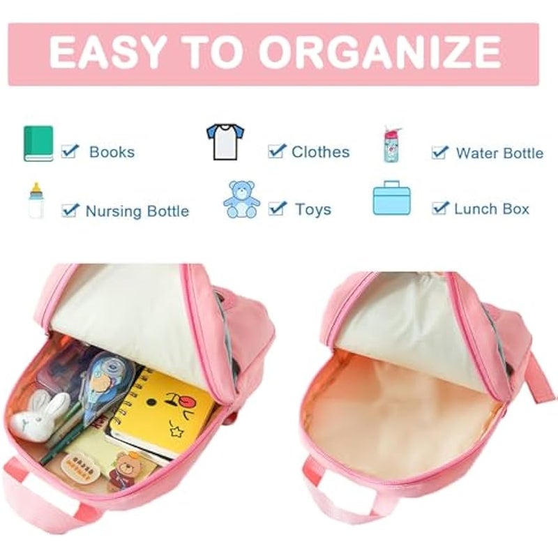 Toddler Backpack for Girls 3-6 with Stuffed Animal Cat Toy Soft Plush Kids Mini Backpack Kitty - Image 4