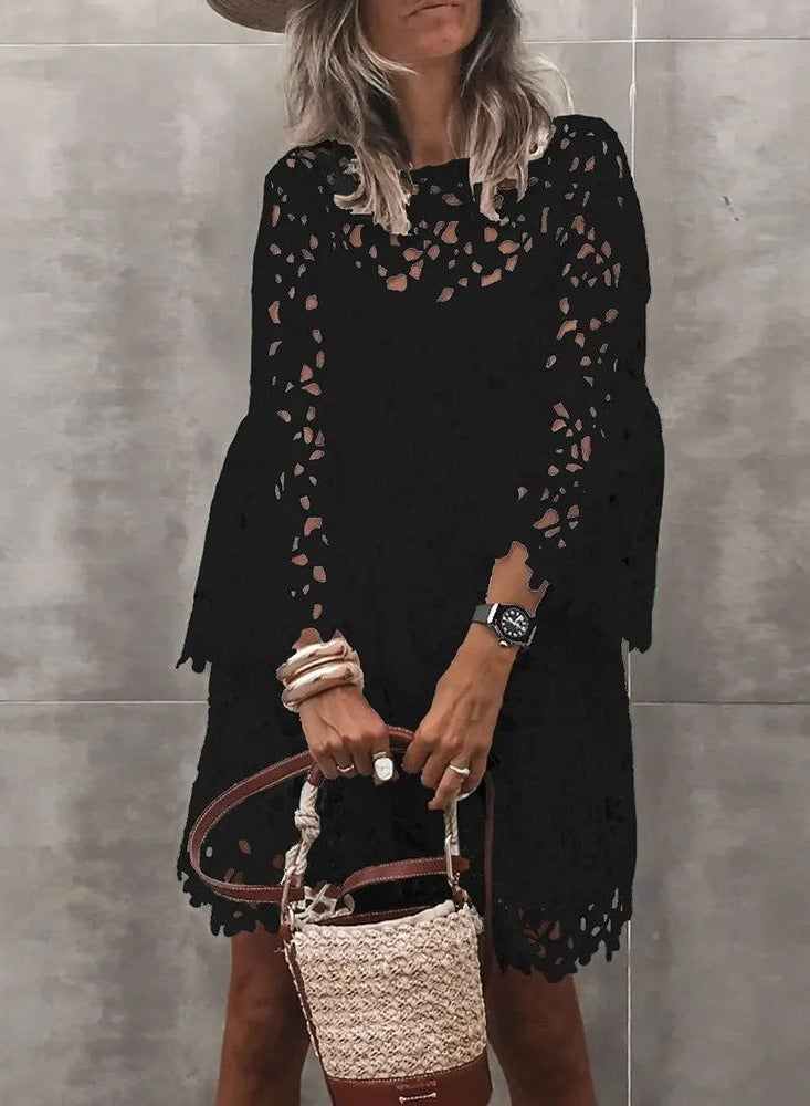 NIBEMINENT Loose Dress for Women Clothing  Summer Solid Vacation Pullover Beach Sundress Female Fashion Slim  Short Dresse - Image 1