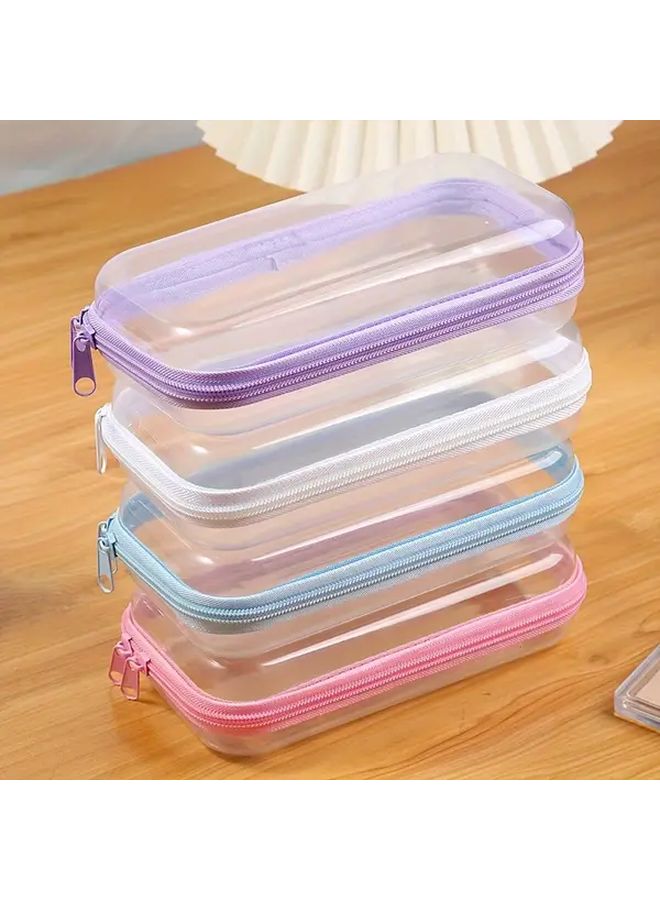 Clear Stackable Makeup Bags 4 Pack for Travel Cosmetic Storage - Image 1