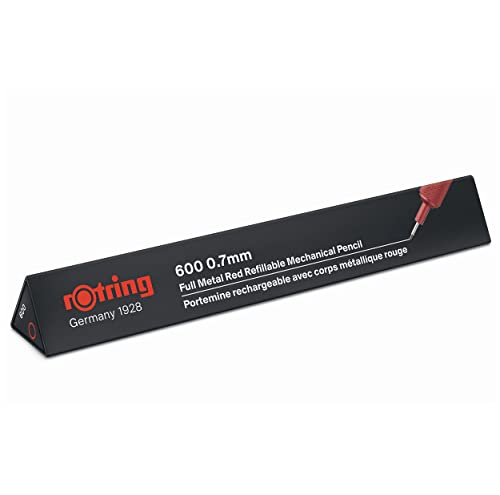 Rotring قلم رصاص ميكانيكي روتراينج 600 | HB 0.7 مم | جسم معدني أحمر بالكامل | أسطوانة سداسية - Image 4