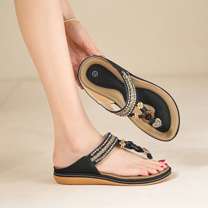 Women's 2026 Summer New Style Soft Sole Bohemian Flip-Flops – Fairy Style Versatile Casual Comfort Slippers - Image 3