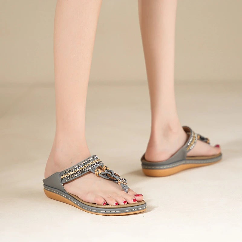 Women's 2026 Summer New Style Soft Sole Bohemian Flip-Flops – Fairy Style Versatile Casual Comfort Slippers - Image 4