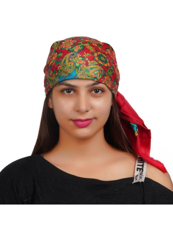 CHACKO Scarf for Women Winter Woolen Lightweight Fashion Scarves, Wrap in Print Floral Pattern_Pack Of 2,Red - Image 5