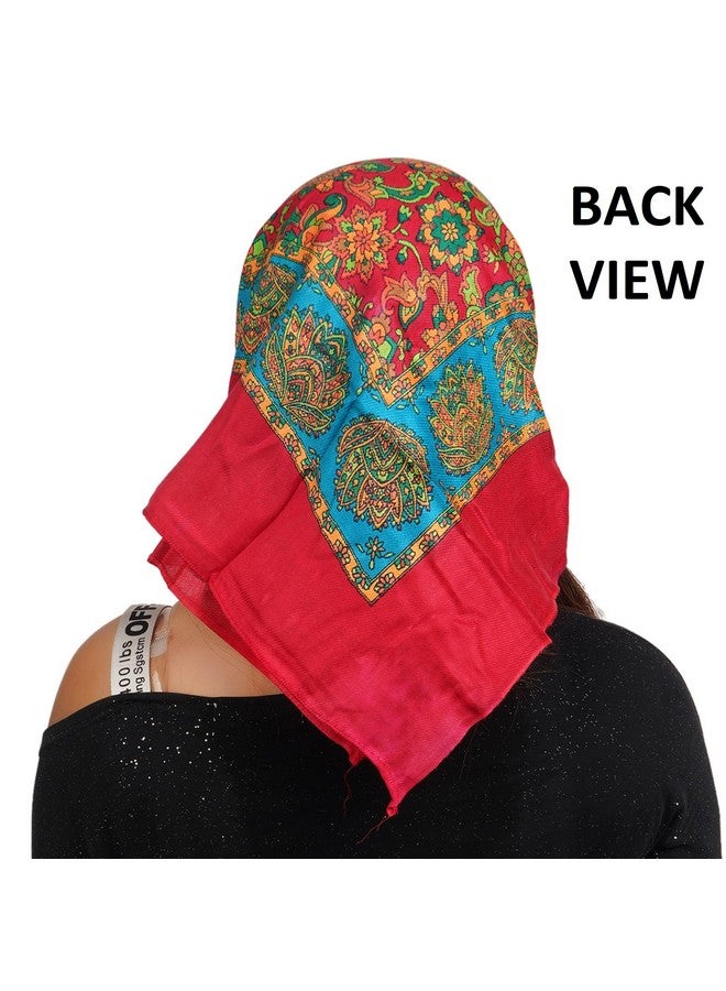CHACKO Scarf for Women Winter Woolen Lightweight Fashion Scarves, Wrap in Print Floral Pattern_Pack Of 2,Red - Image 2