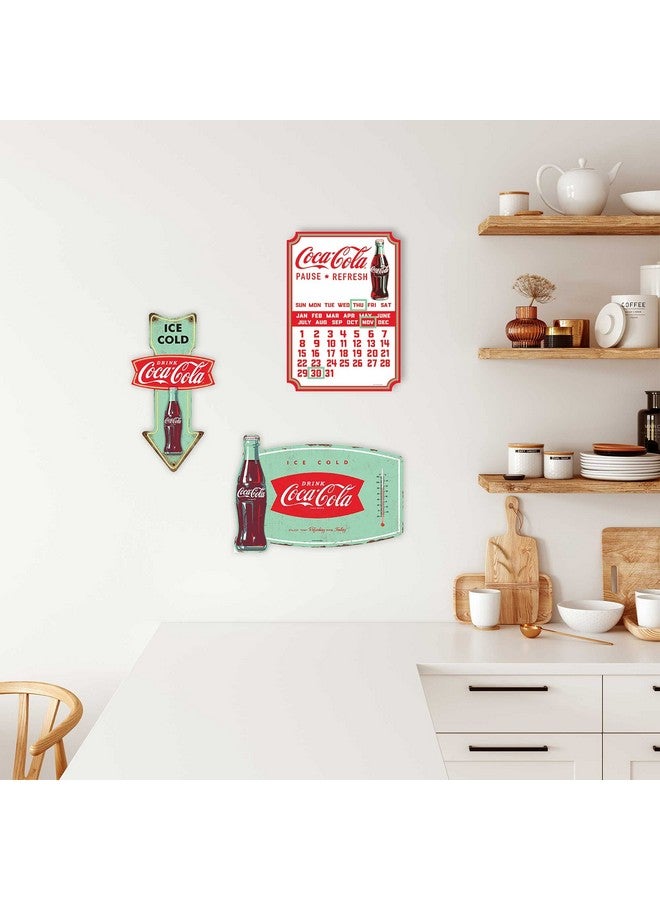 Open Road Brands Coca-Cola Calendar - Vintage Embossed Metal Coca-Cola Sign With Magnets For Kitchen Or Office White - Image 5