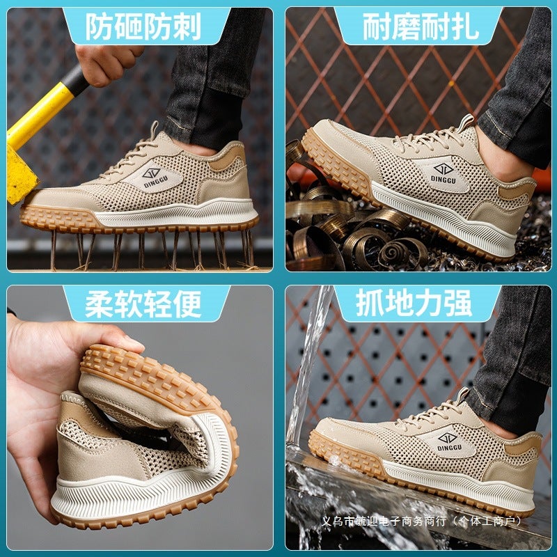 Labor Protection Shoes For Men, Men'S Anti-Smash And Anti-Puncture Steel Toe Steel Plate Work Summer Breathable Old Men'S Shoes, Deodorant And Lightweight - Image 4