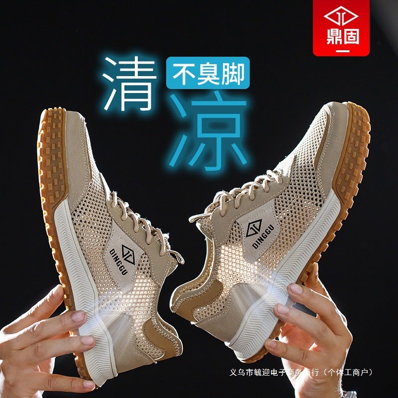 Labor Protection Shoes For Men, Men'S Anti-Smash And Anti-Puncture Steel Toe Steel Plate Work Summer Breathable Old Men'S Shoes, Deodorant And Lightweight - Image 3