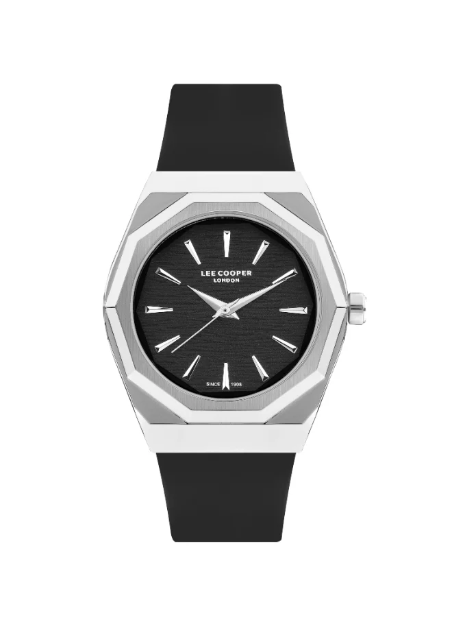 Lee Cooper Men's Watch, Analog Display and Leather Strap - LC07936.351, Black