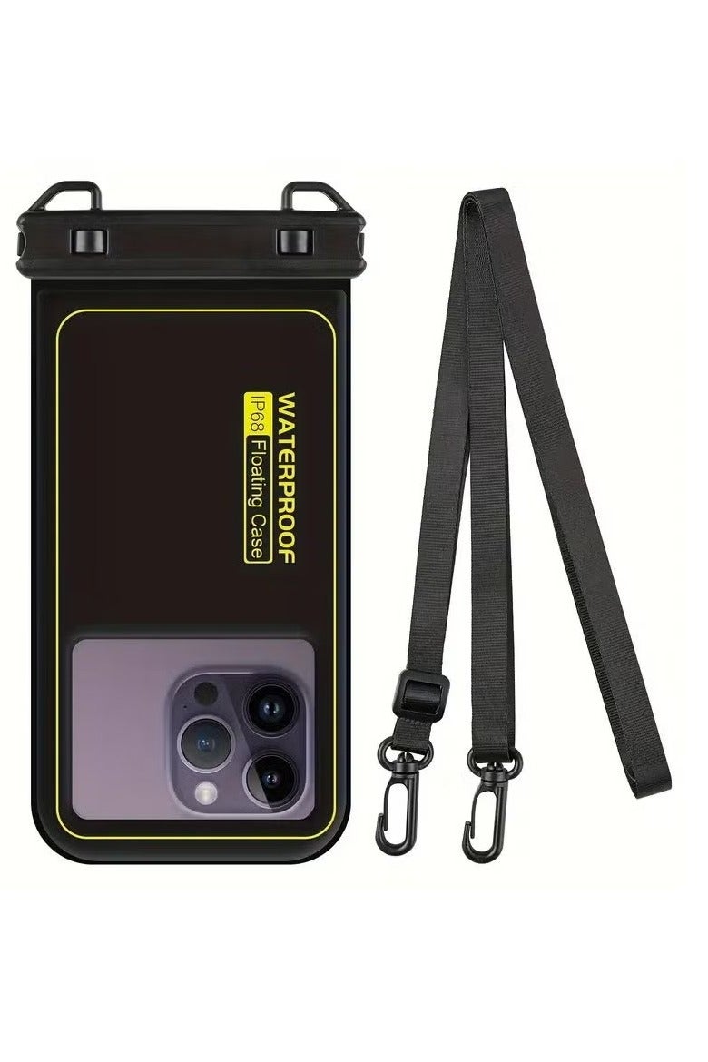 防水手机袋漂浮，IP68 防水手机壳，适用于 iPhone 16 Pro 15 14 13 12 11 Pro Max 三星谷歌，带可调节挂绳干燥袋，带手机干燥袋巡游海滩必备，黑色 - Image 5