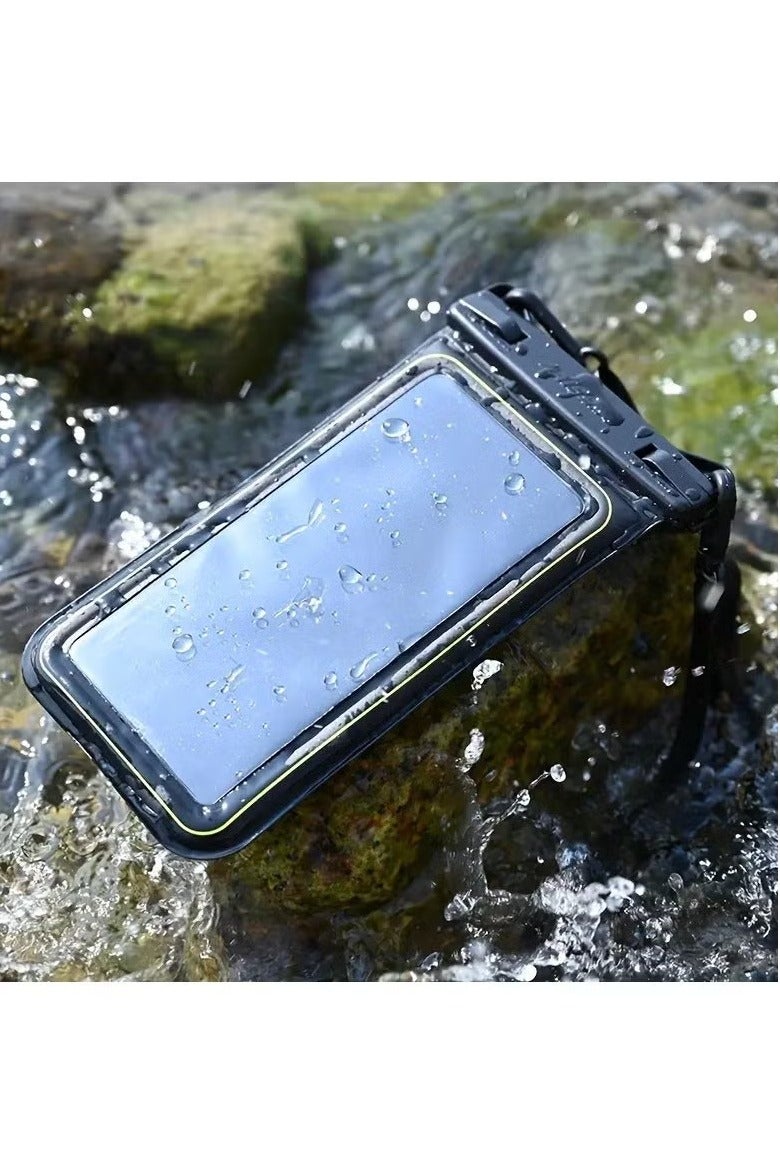 防水手机袋漂浮，IP68 防水手机壳，适用于 iPhone 16 Pro 15 14 13 12 11 Pro Max 三星谷歌，带可调节挂绳干燥袋，带手机干燥袋巡游海滩必备，黑色 - Image 2