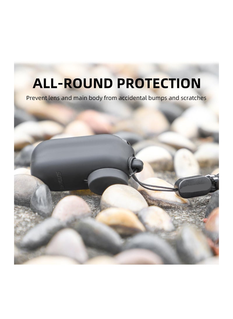 GO 3 Action Camera Silicone Skin, Lens Protector, and Neck Strap Bundle - Outdoor/Travel Accessories for Insta360 Go 3, Anti-Scratch Protective Cover (Black) - Image 5