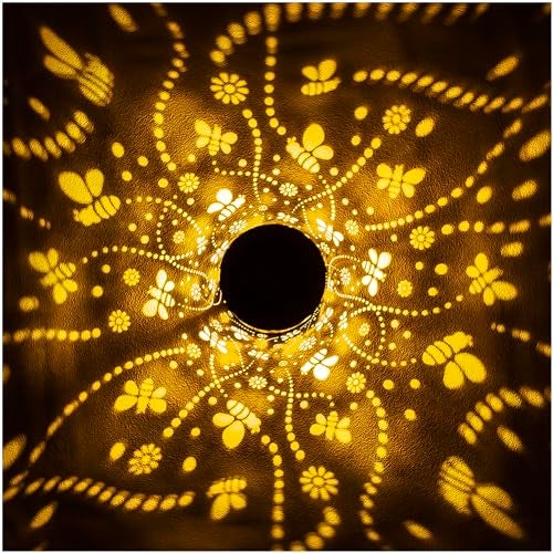 EZTZEN Bee Solar Lanterns Outdoor Waterproof Hanging Solar Lights Bee Gifts for Women Men Metal Decorative LED Bee Lanterns for Garden DecorYardPatioLawnTabletopPathwayLandscape - Image 3