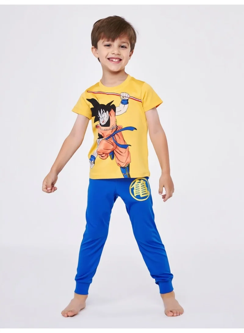 دراجون بول زد طقم بيجامة دراغون بي زد للأولاد بأكمام قصيرة