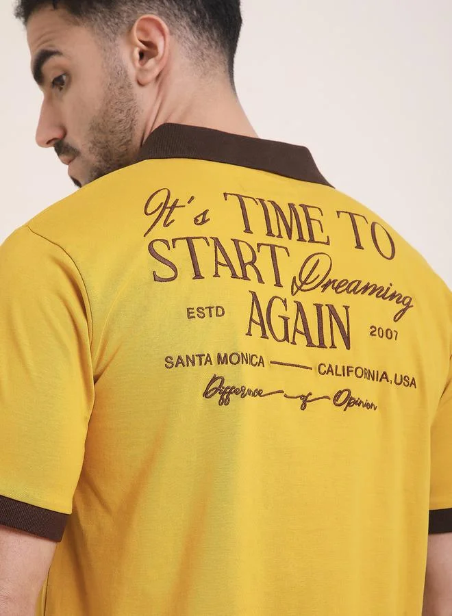 Difference of Opinion Men Relaxed Fit Embroidery Polo