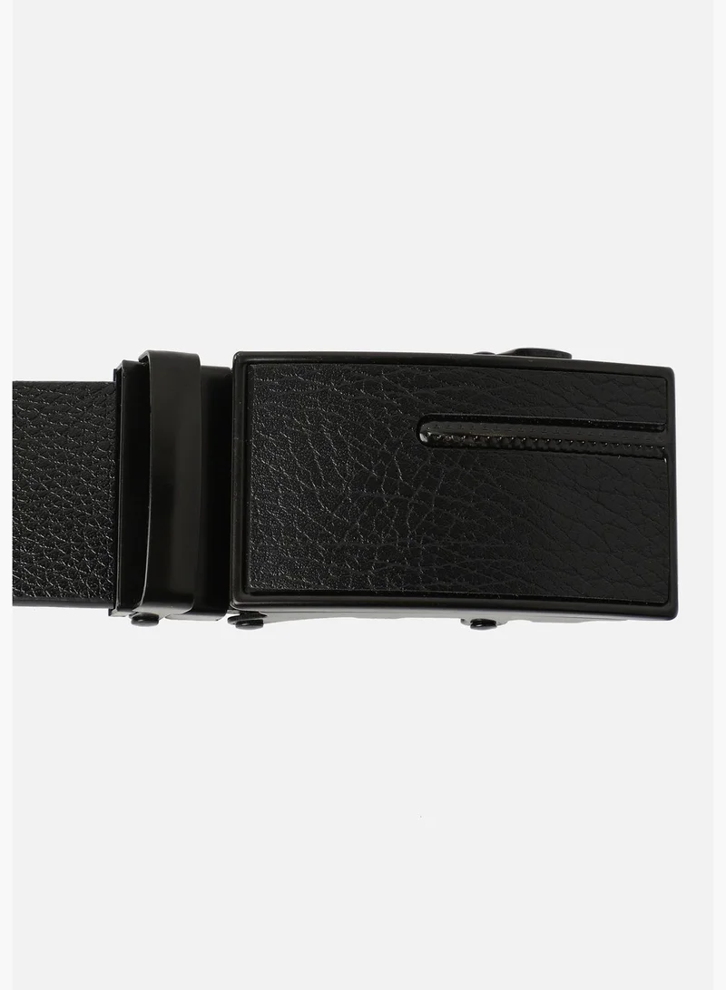 French Accent Textured Formal PU Leather Buckle For Men