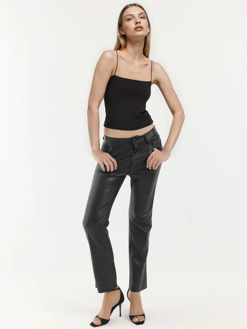 Hiccup Black Square Collar Crop Top for Women | Best Price UAE
