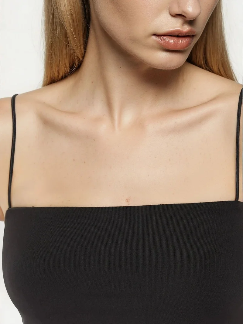 Hiccup Black Square Collar Crop Top for Women | Best Price UAE