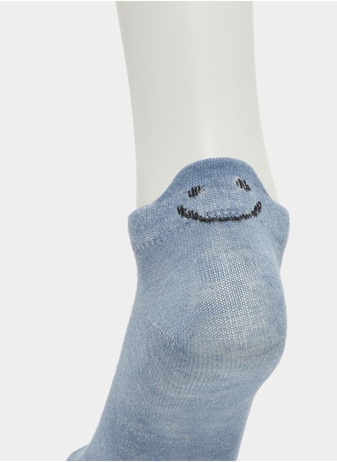 Styli Set of 10 - Embroidered Detail Ankle Socks  - Image 5