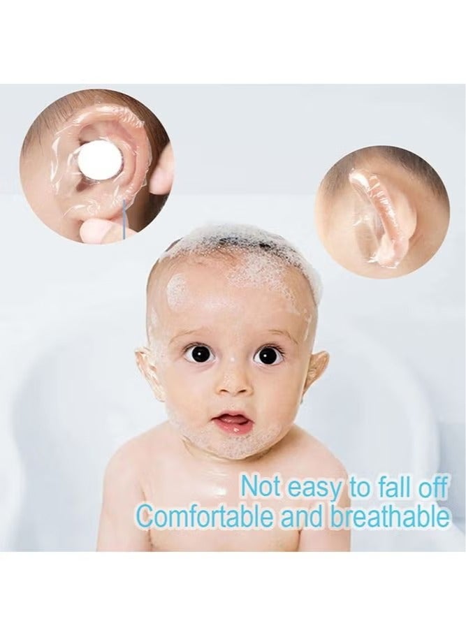 60-Piece Baby Waterproof Ear Stickers with Absorbent Cotton, Newborn Ear Protector for Bathing Swimming Showering Surfing Snorkeling and Other Water Sports - Image 2