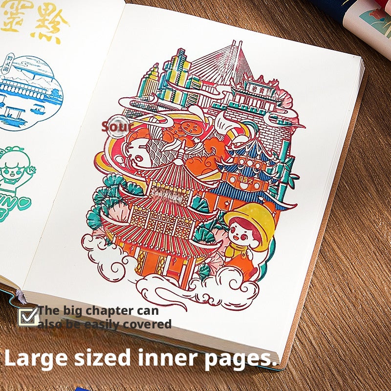Kaba Bear Travel Stamp Collection Notebook A5 Loose-leaf Creative Diary - Image 2