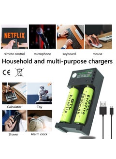 Generic 8800mAh 18650 Battery and 2-Bay Charger Speedy Smart Lithium Charger for 3.7V Rechargeable Batteries Li-ion IMR 10440 14500 16340 18650 RCR123A CR2 Batteries  - Image 4