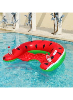 General Inflatable watermelon mount reclining chair thickened U-shaped floating sofa fruit wind hammock swimming ring  - Image 1
