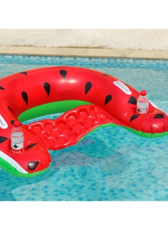 General Inflatable watermelon mount reclining chair thickened U-shaped floating sofa fruit wind hammock swimming ring  - Image 2