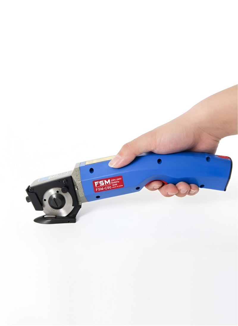 fakhro_sewing_machines - FSM - C50 Charging Fabric Cutting Machine Offers a trimming capacity  of up to 5mm and  Equipped with a 35W  | 3.6V  rechargeable battery | Perfect for fabric, threads, and  light materials, suitable for tailoring, crafting,  or home use | Blue color - Image 1