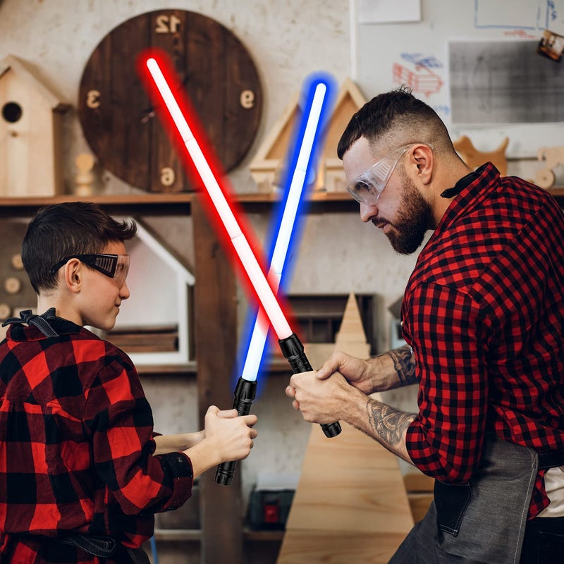 Solizan Light Up Saber with FX Sound, Light Sabers for Kids with Realistic Handle, Expandable Light Swords Set for Xmas Present, Galaxy War Fighters and Warriors, Halloween Dress Up Parties Costume - Image 3