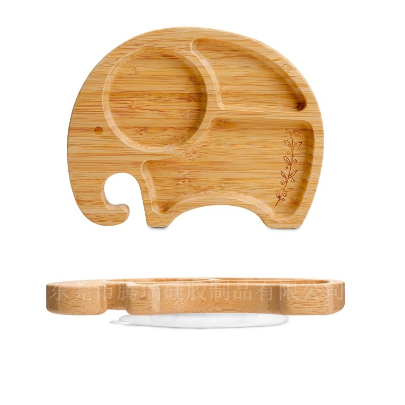 Cute Cartoon Kids Sectioned Dinner PlateElephant plate marble Elephant plate marble