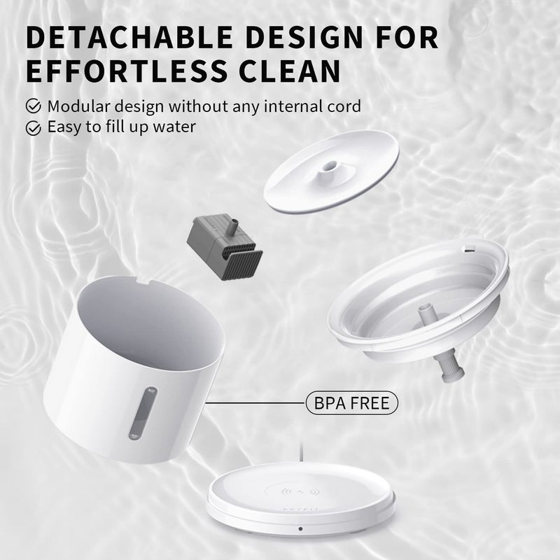 PETKIT EVERSWEET Solo 2 Cat Water Fountain with Pump, Ultra Quiet 70oz/2L Pet Water Fountain for Cats and Dogs Inside, 3 Working Modes, Visualization Window, (App Control) - Image 4