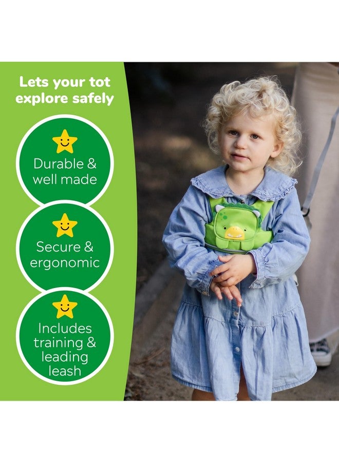 Trunki Toddler Leash - Fuss Free Toddler Walking Reins & Kids Safety Harness | Baby Leash for Kids - Dudley Dinosaur (Green) - Image 3