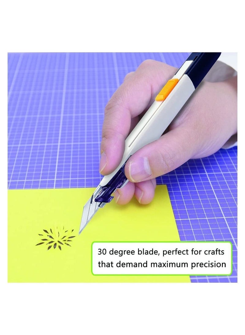 Utility Knife,Portable Box Cutter, Fine Point Arts and Crafts Blade for Precision Cutting, with 10 Pieces (White, 1 Cutter Blades) - Image 5