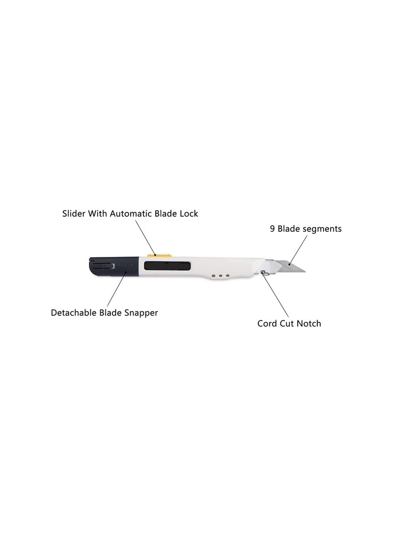 Utility Knife,Portable Box Cutter, Fine Point Arts and Crafts Blade for Precision Cutting, with 10 Pieces (White, 1 Cutter Blades) - Image 3