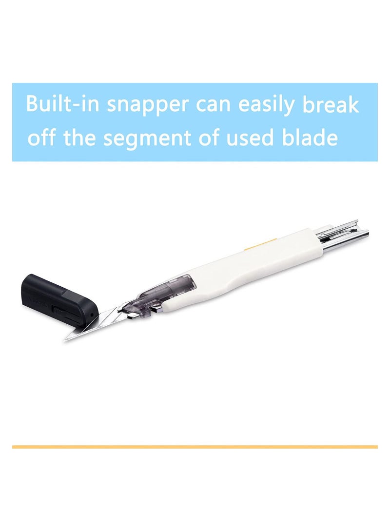 Utility Knife,Portable Box Cutter, Fine Point Arts and Crafts Blade for Precision Cutting, with 10 Pieces (White, 1 Cutter Blades) - Image 4